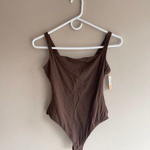 Skims Fits Everybody Square Neck Bodysuit (M) Cocoa Brown